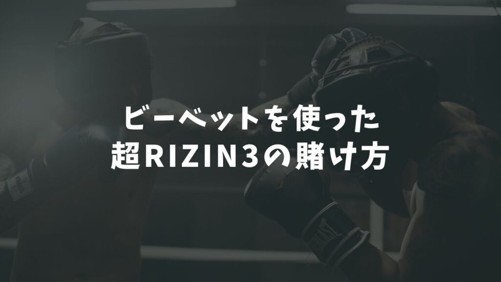 ビーベットを使った超RIZIN3の賭け方